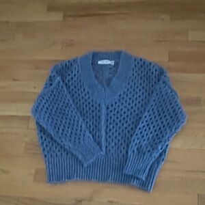 RD Style Women's Knit V-Neck Sweater in Blue